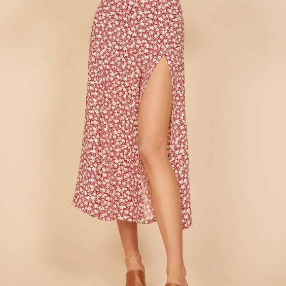 Small floral slit hip wrap skirt S M L XL - Picture 4 of 8